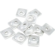 Silver-colored square snowmobile stud backers for ANG-3775-C angled digger support plate
