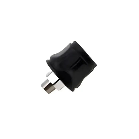 Black rubber and metal electrical connector on Aerlite Glove Midnight Blue White XL