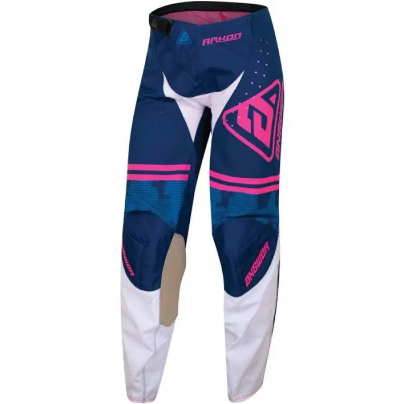 Answer 23 Arkon Trials Pant Blue/White/Magenta Womens - 14 Regular - 447413 - Misc Powersports