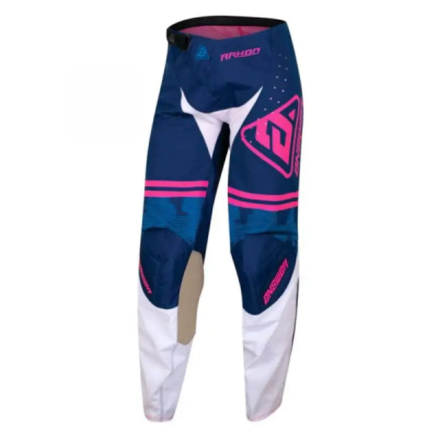 Answer 23 Arkon Trials Pant Blue/White/Magenta Womens - 4 Regular - 447408 - Misc Powersports