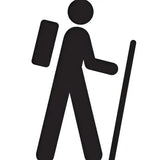 Hiking stick figure wearing Answer 23 Ascent Glove Navy White medium for outdoor adventures