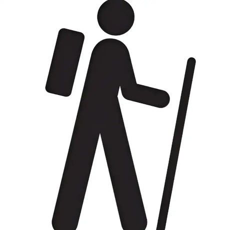 Hiking stick figure with Answer 23 Ascent Glove Navy White in size Medium