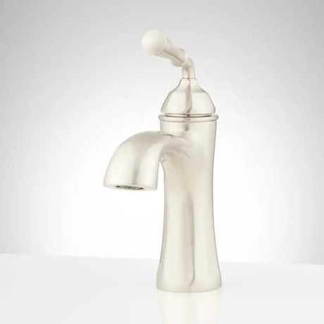 Brushed nickel bathroom faucet with navy white finish on Answer 23 Ascent Glove Youth
