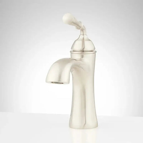 Brushed nickel bathroom faucet with navy white finish on Ascent Glove Navy product