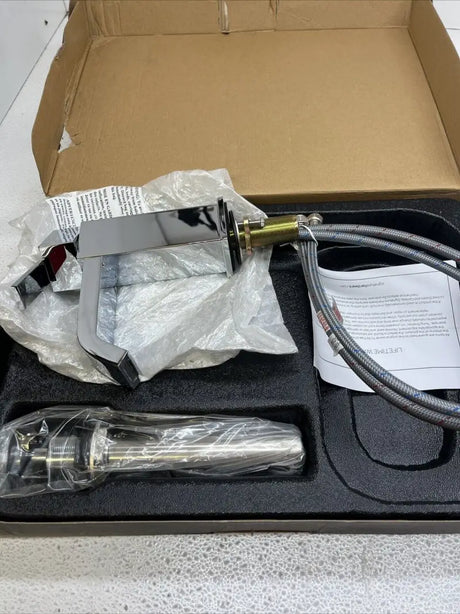 Chrome bathroom faucet set in box for Answer 23 Peak Glove Navy White Youth Small