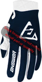 Youth peak glove navy white showing motocross style, small size for kids