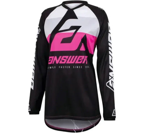 Answer 23 Syncron CC Jersey Black/White/Rhodamine Womens - Medium - 447333 - Misc Powersports