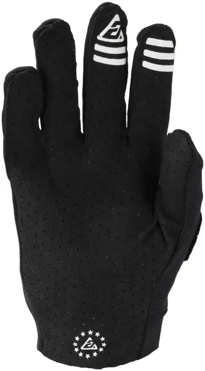 Black cycling glove with white accents from Answer 25 Aerlite Gloves Black/White Youth Large