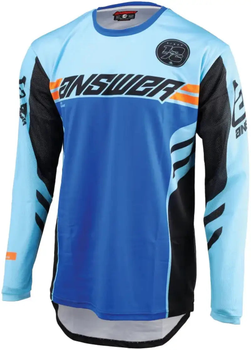 Blue and light blue long-sleeved Arkon Nitrus jersey for youth motocross riding