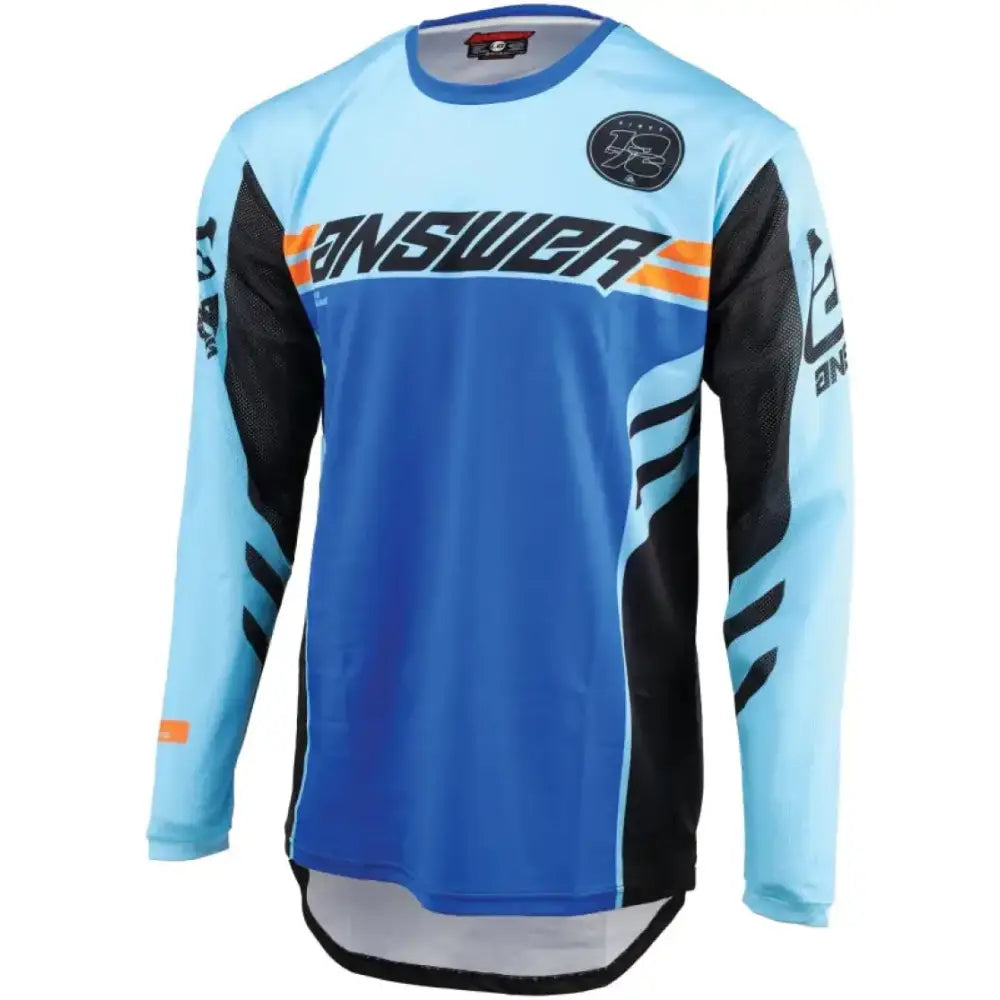 Blue and light blue long-sleeved Arkon Nitrus jersey for youth motocross riding