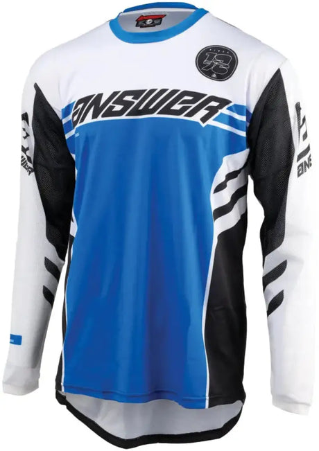 Blue and white Arkon Nitrus Jersey motocross jersey for youth in Medium size