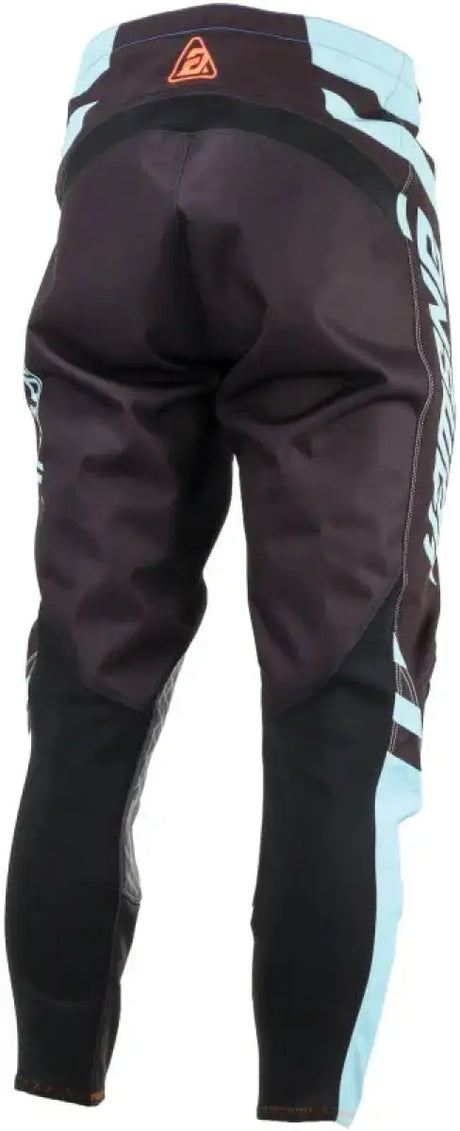 Black and light blue Arkon Nitrus Pants with reinforced seat for youth motocross riding