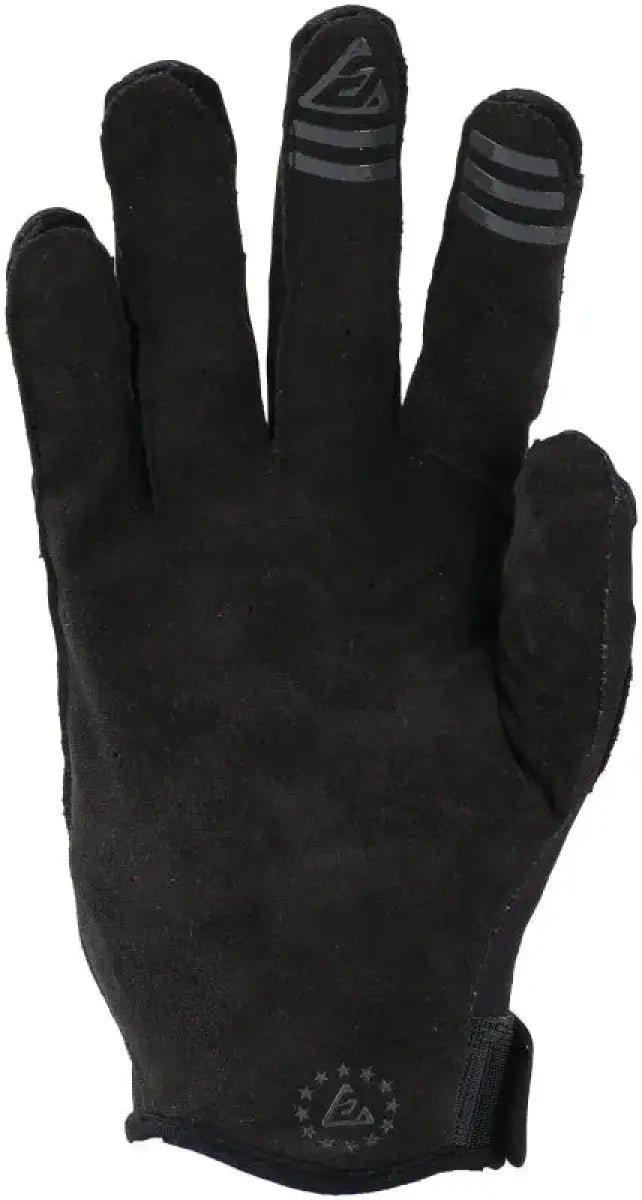 Black touchscreen-compatible ascent gloves black grey for youth, small size