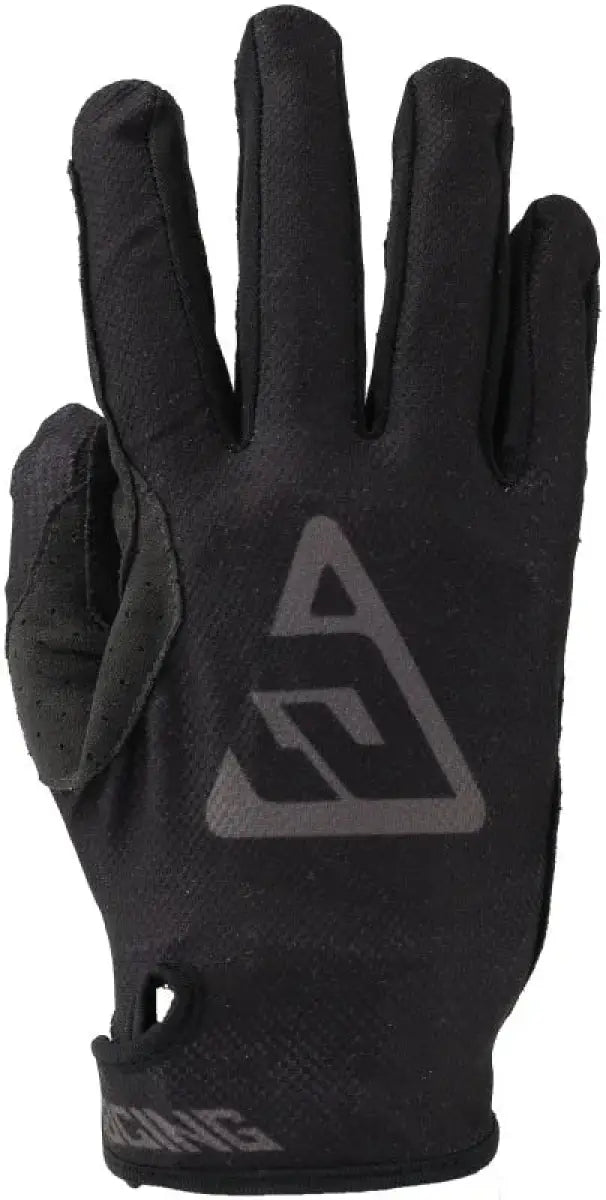 Youth Black Grey Ascent Gloves for cycling, stylish and comfy black gloves grey