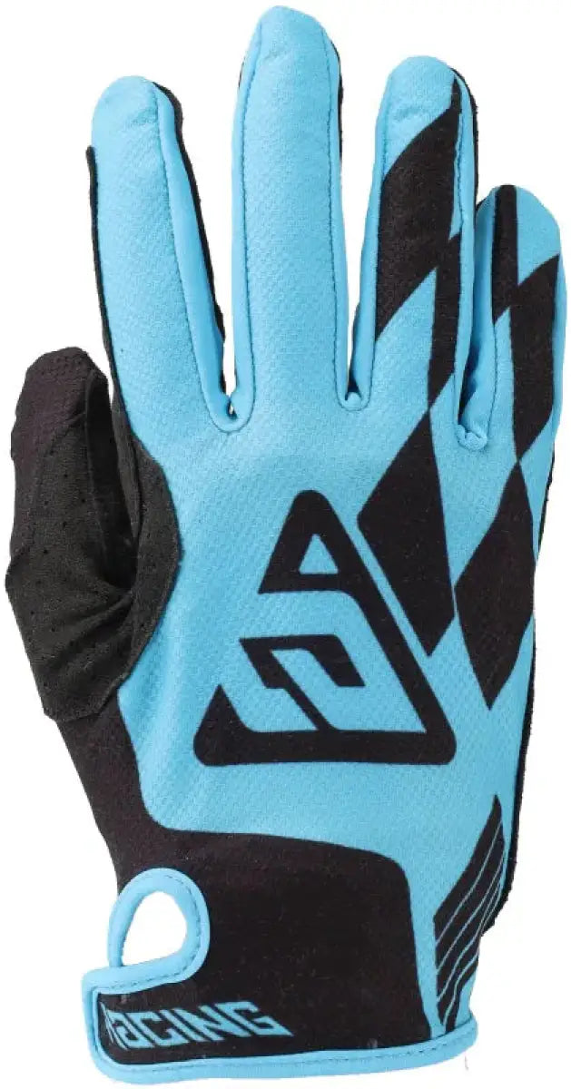 Blue and black Answer 25 Ascent Prix Gloves for racing, medium size, high performance