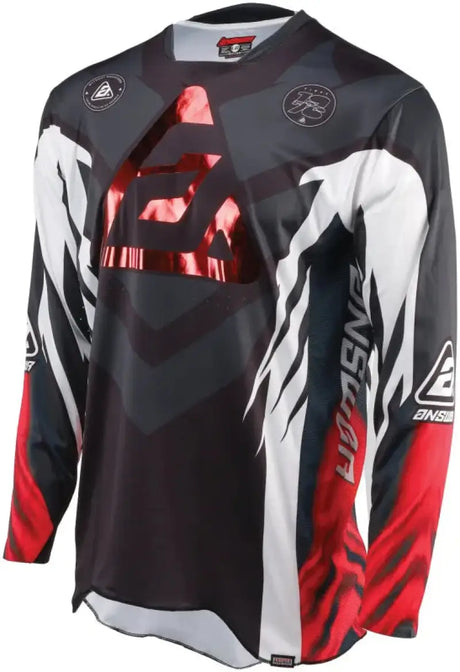 Long-sleeved elite xotic jersey youth XL for motocross riding in crimson black