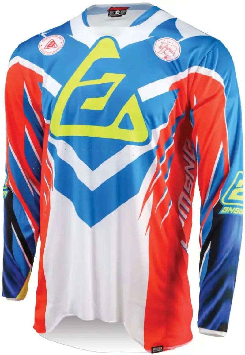 Long-sleeved Elite Xotic Jersey Red White Blue Youth for motocross racing