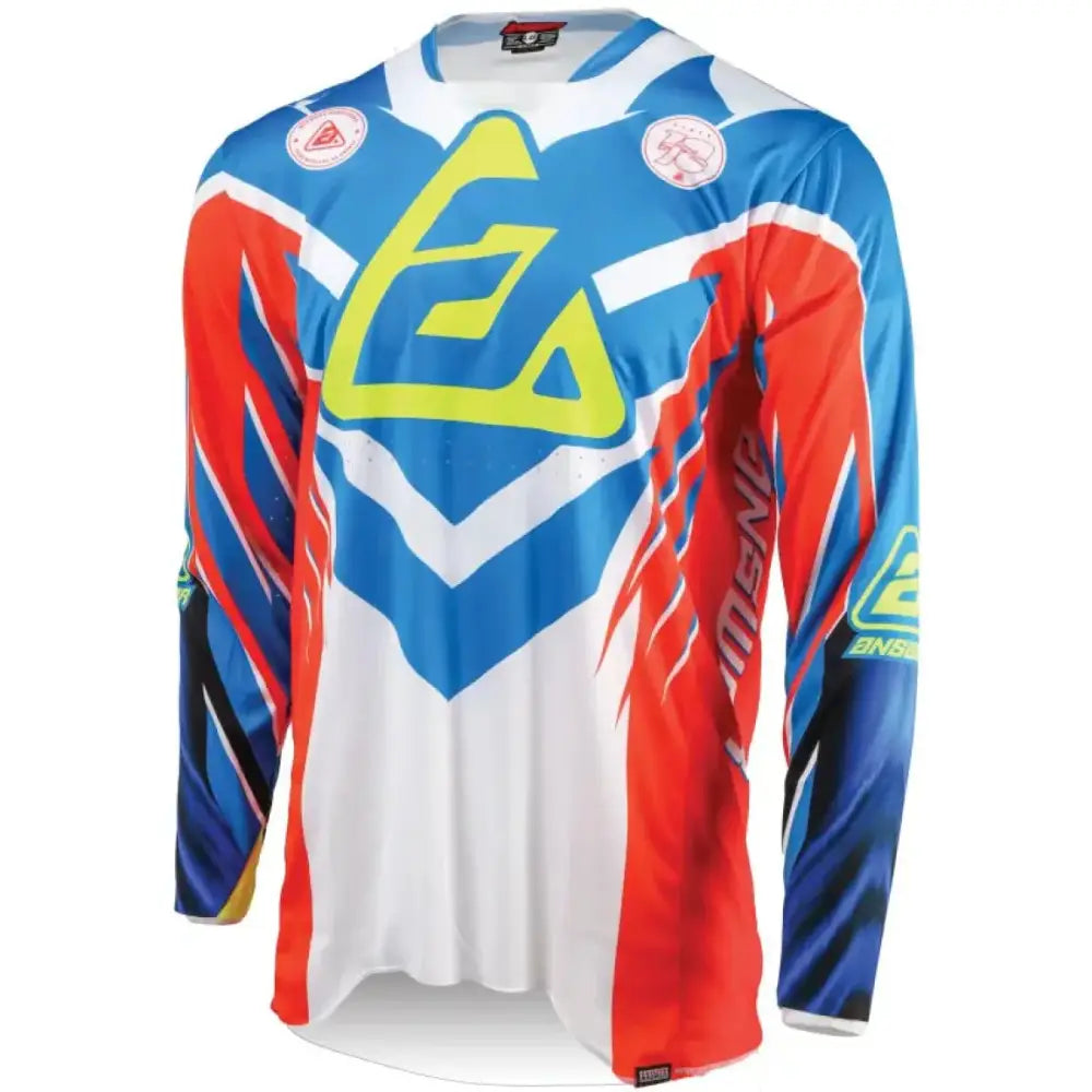Long-sleeved Elite Xotic Jersey Youth in Red White Blue for motocross racing