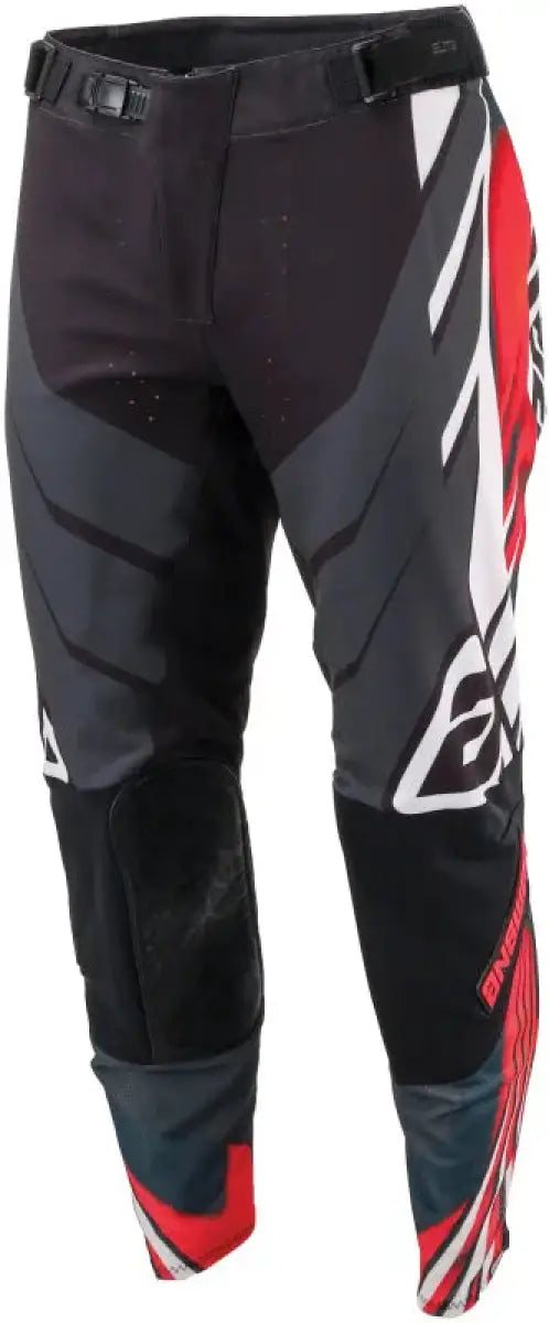 Black, grey, and red Elite Xotic Pants with reinforced knees and adjustable waist