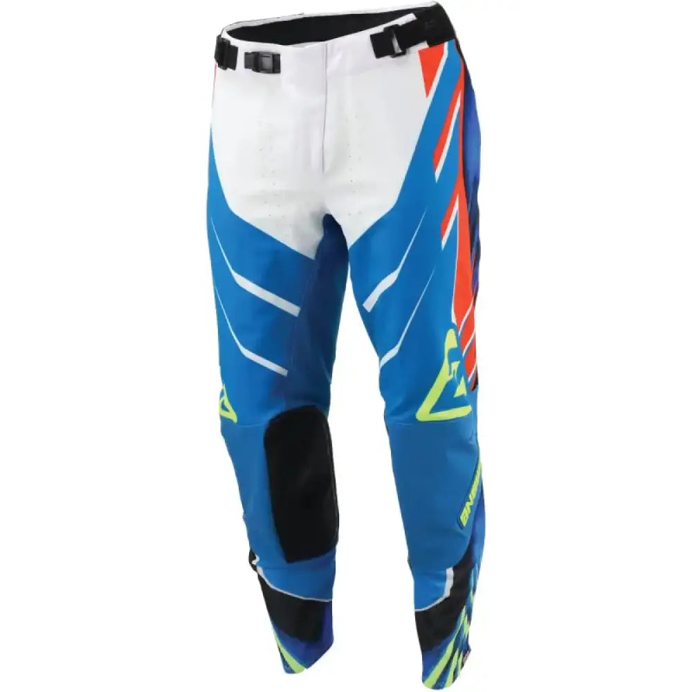 Blue and white Elite Xotic Pants for motocross, Answer 25 Elite Xotic Pants Size 30