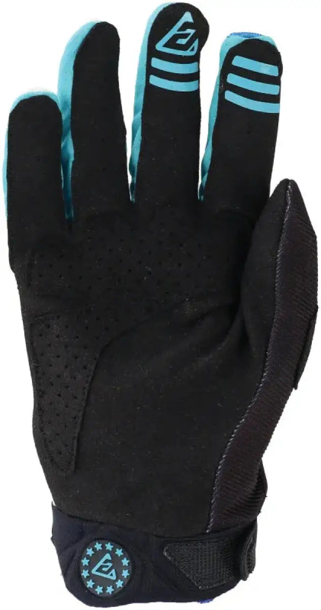 Black and turquoise Peak Flo Gloves for cycling, part of the Answer 25 Peak Flo lineup