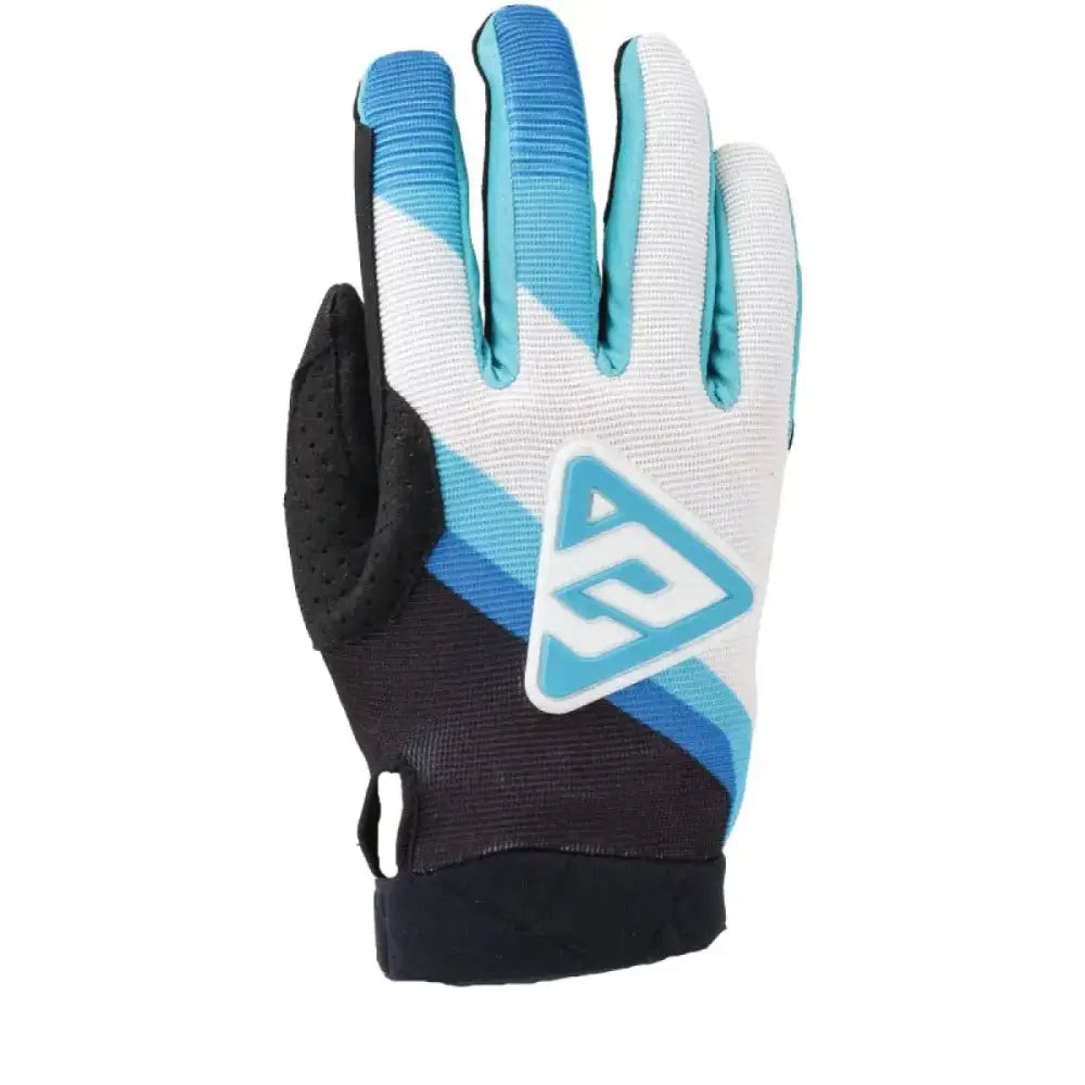 Blue white black Youth Peak Flo Gloves for cycling, Answer 25 Peak Flo Gloves