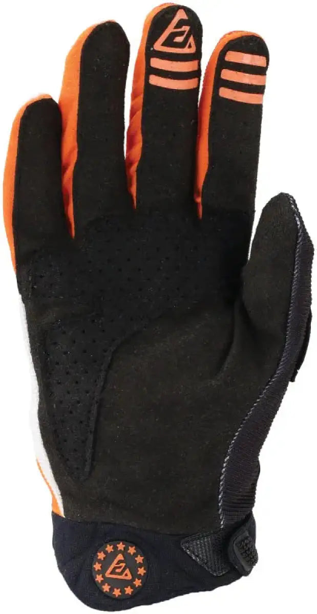 Orange and black Peak Flo Gloves from Answer 25 Peak Flo series for motocross riding