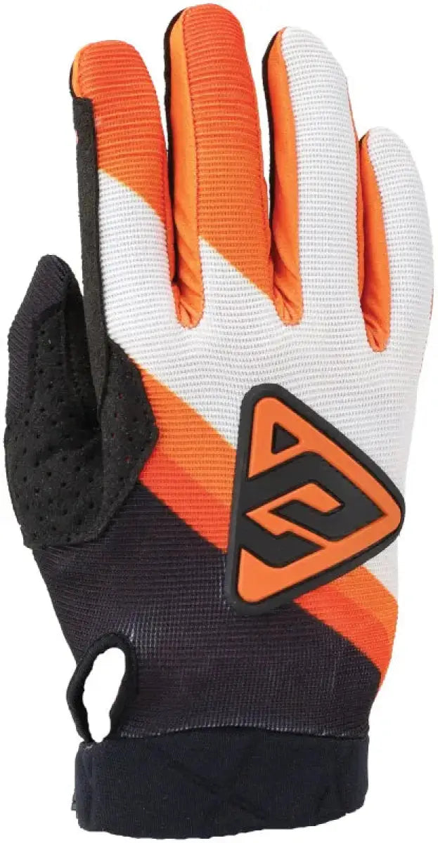 Orange and white Peak Flo Gloves from Answer 25 Peak Flo collection in small size