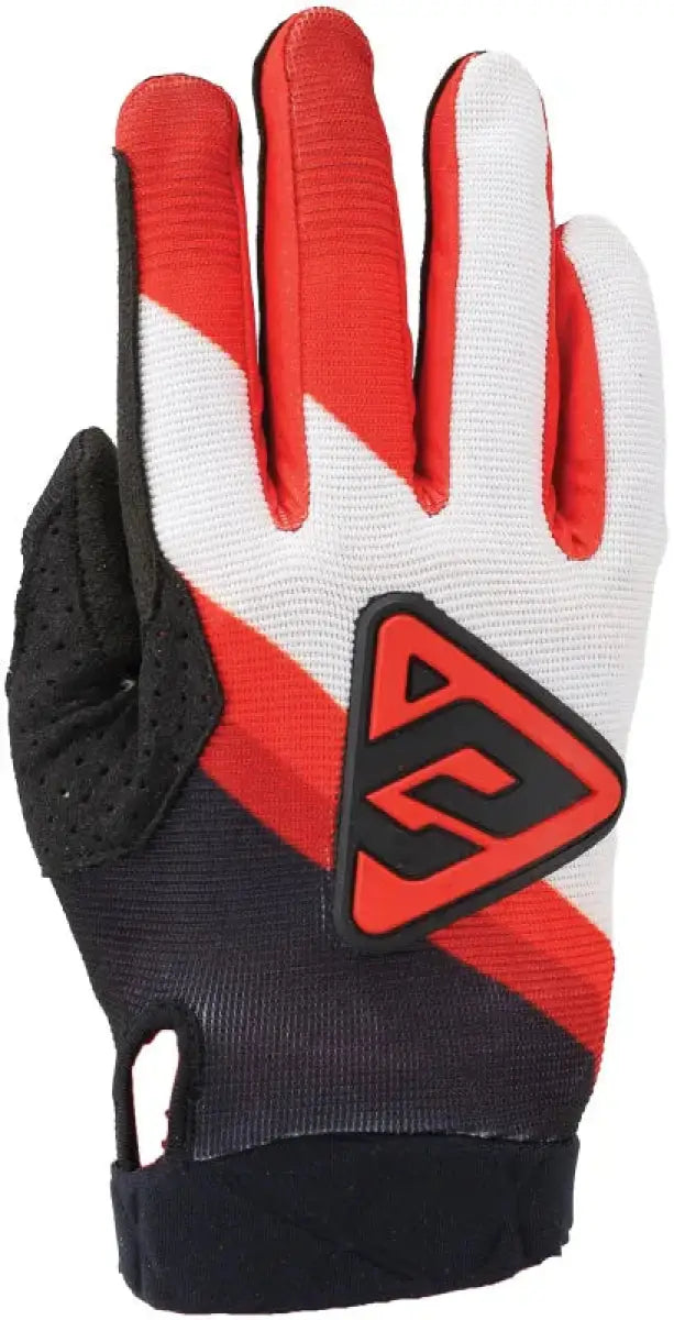 Red white and black motocross glove from Answer 25 Peak Flo Gloves Black Red White