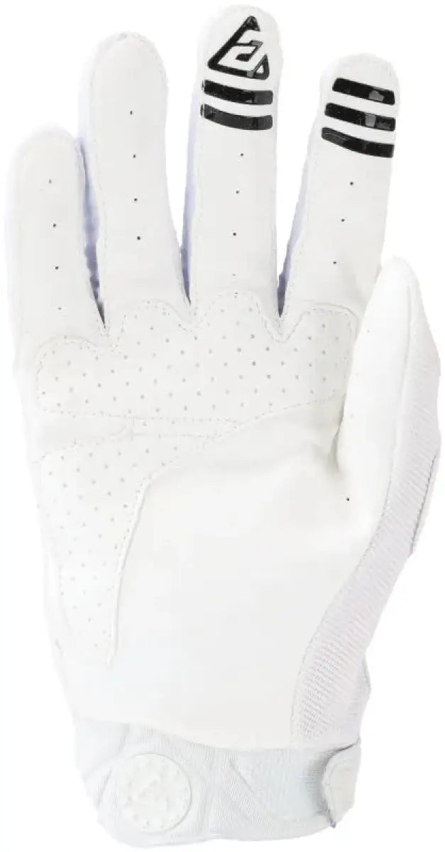 White golf glove from Answer 25 Peak Gloves White/Black, perfect for playing peak gloves white style