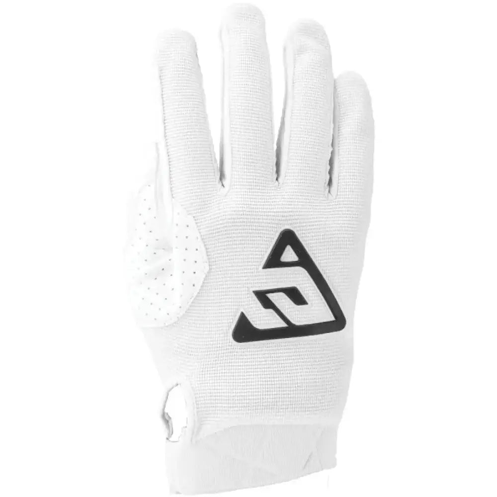 White golf glove with black logo from Answer 25 Peak Gloves White/Black Medium