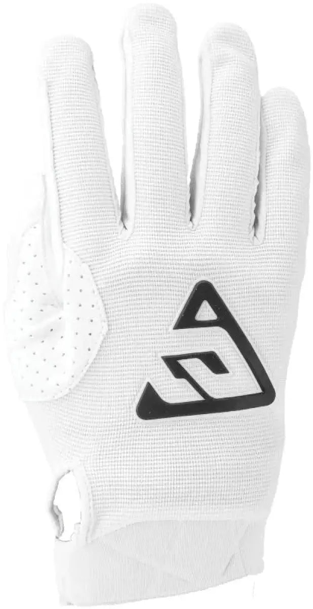 White golf glove with black logo from Answer 25 Peak Gloves White/Black Youth XL