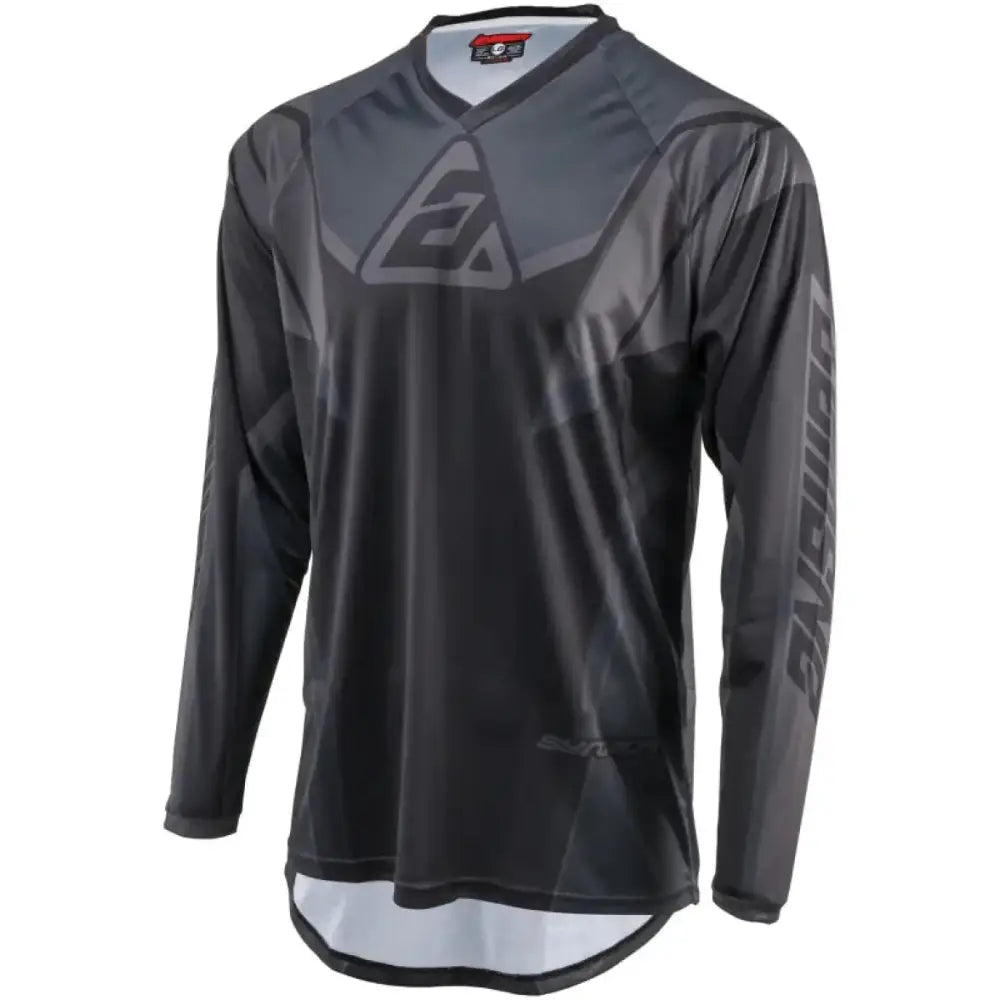 Gray and black syncron envenom jersey long-sleeved shirt for stylish sports look