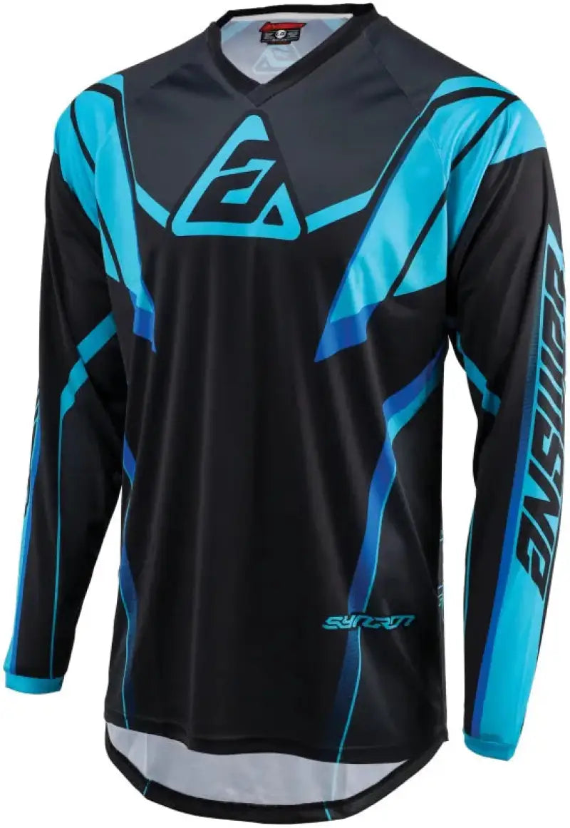 Black and blue Syncron Envenom Jersey youth long-sleeve for comfortable sports wear