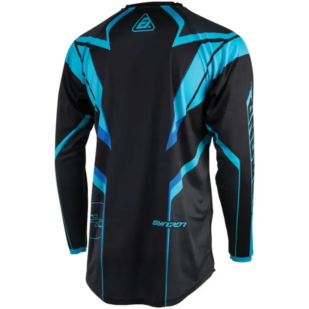 Black and blue Syncron Envenom Jersey youth long-sleeve sports top perfect for fans