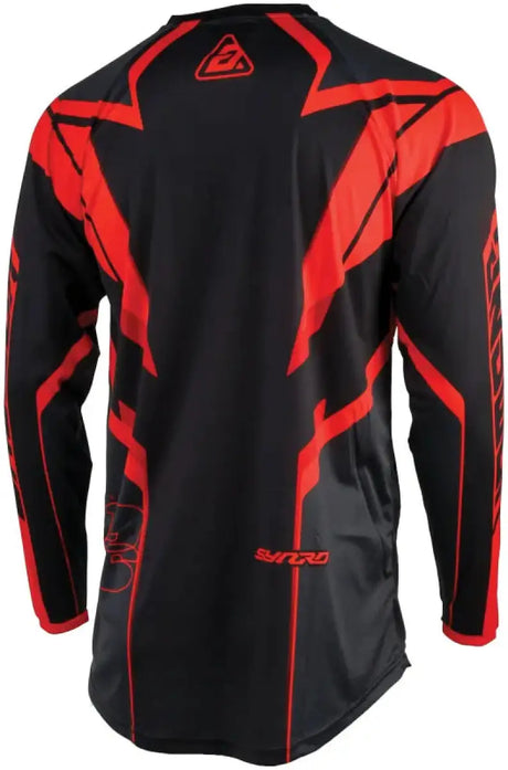 Black and red long-sleeved Syncron Envenom Jersey for youth XL performance sport