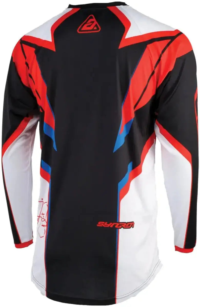 Long-sleeved Syncron Envenom Jersey for motocross, in red, white, and blue colors
