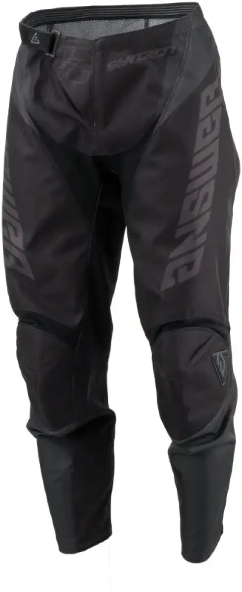 Black dirt bike pants with bold branding, Syncron Envenom Pants for motocross racers