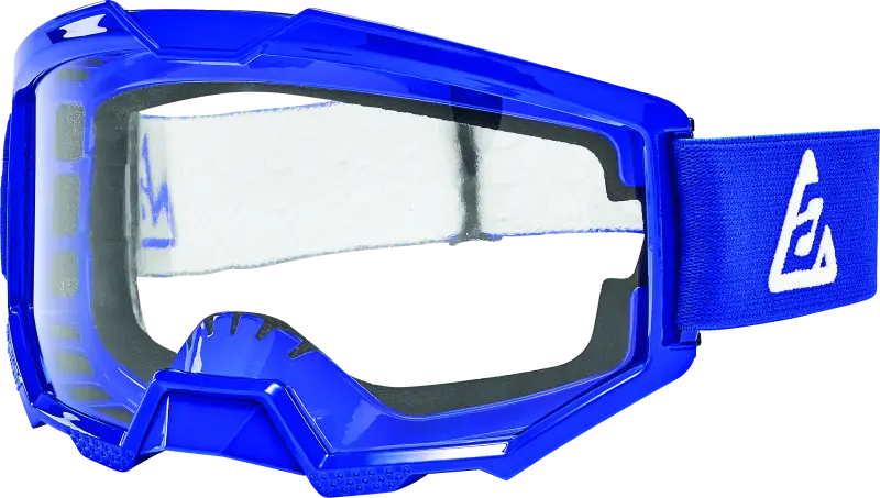 Blue and white Answer Apex Goggle Reflux for youth motocross riding