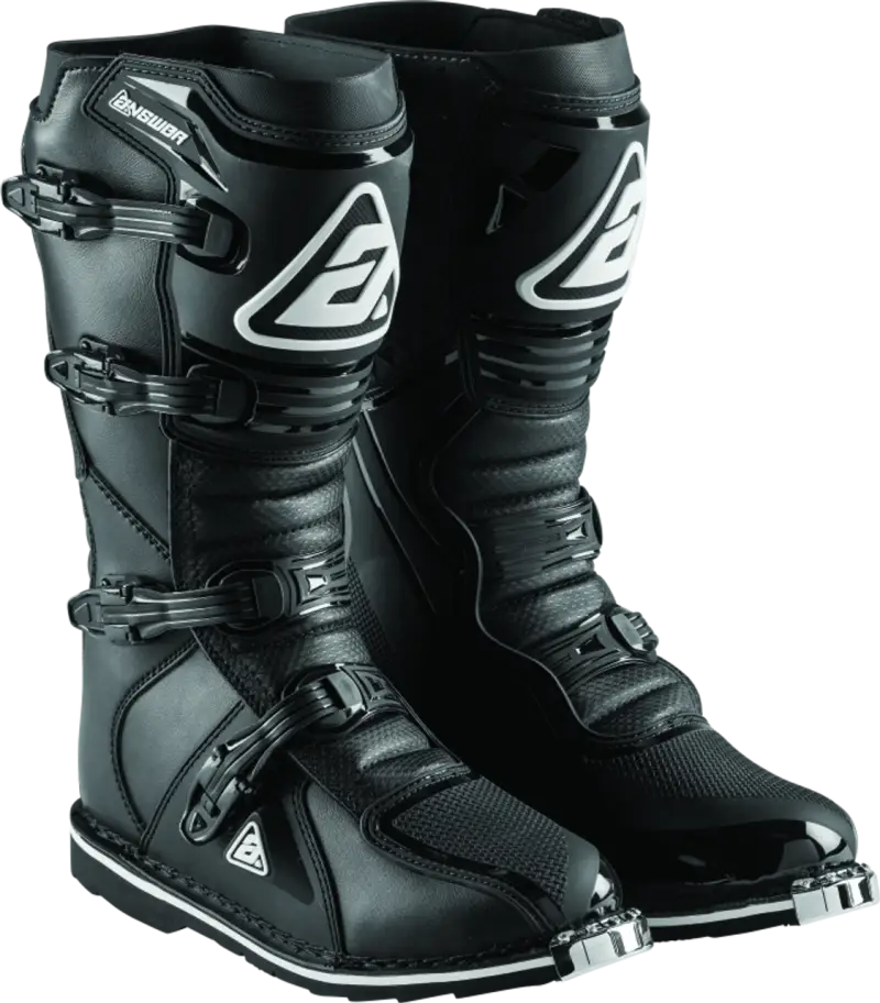Black Answer AR1 Boot for motocross riding shown in the Answer AR1 Boot Black product