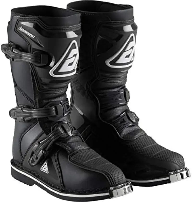 Black Answer AR1 Boot Youth for motocross, durable AR1 boot for young riders