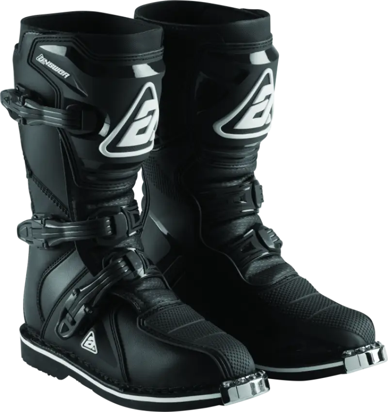 Black youth Answer AR1 Boot for motocross racing, durable and stylish footwear