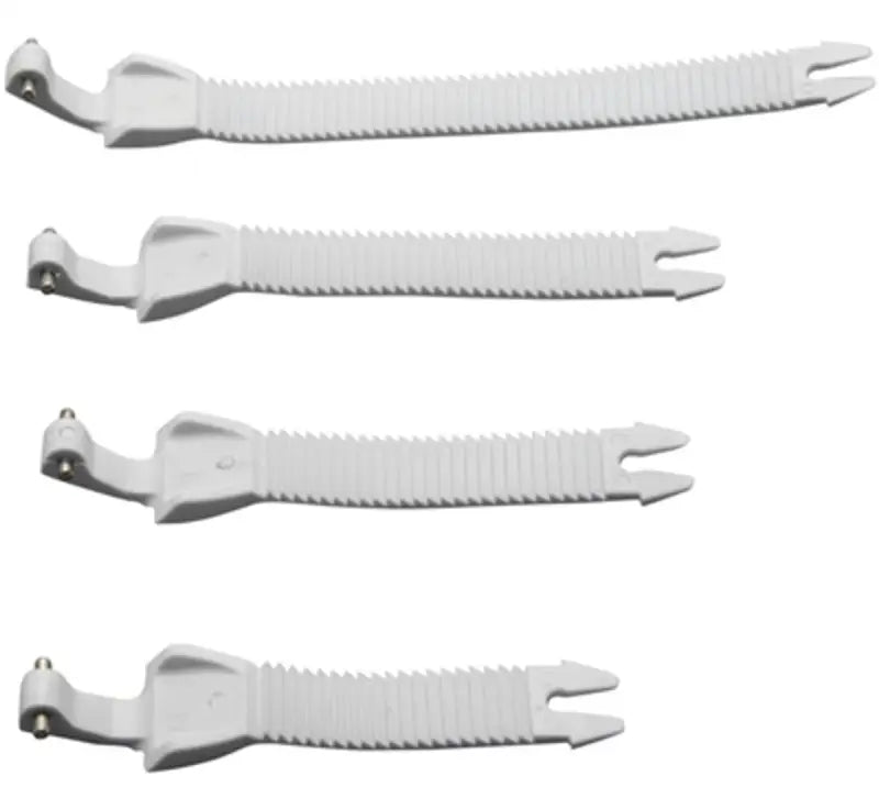 White ratchet straps from the Answer AR1 Boot Strap Kit for youth footwear