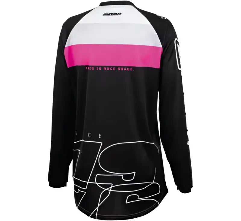 Answer Ar1 Liner Blk Ysm long-sleeved jersey in black white and pink for cycling