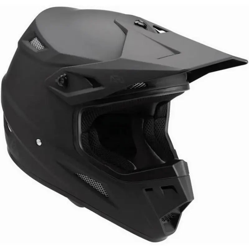 Black Matte Black Answer AR1 Solid Helmet for motocross riding style