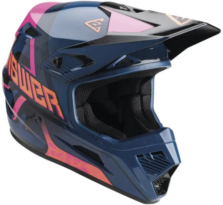 Answer AR1 Vendetta Helmet Dark Blue/Rhodamine/Orange Youth - Medium - 447776 - Misc Powersports