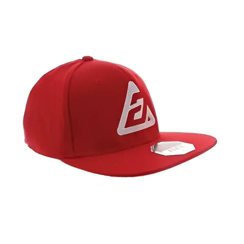 Red Answer Bold Logo Hat with white bold logo perfect for casual wear