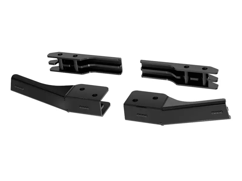 Black metal mounting brackets for anti intrusion bars, ideal for larger tires upgrade