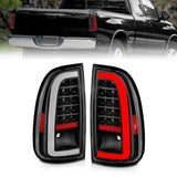 Truck LED tail lights with light bar for Toyota Tundra black housing clear lens
