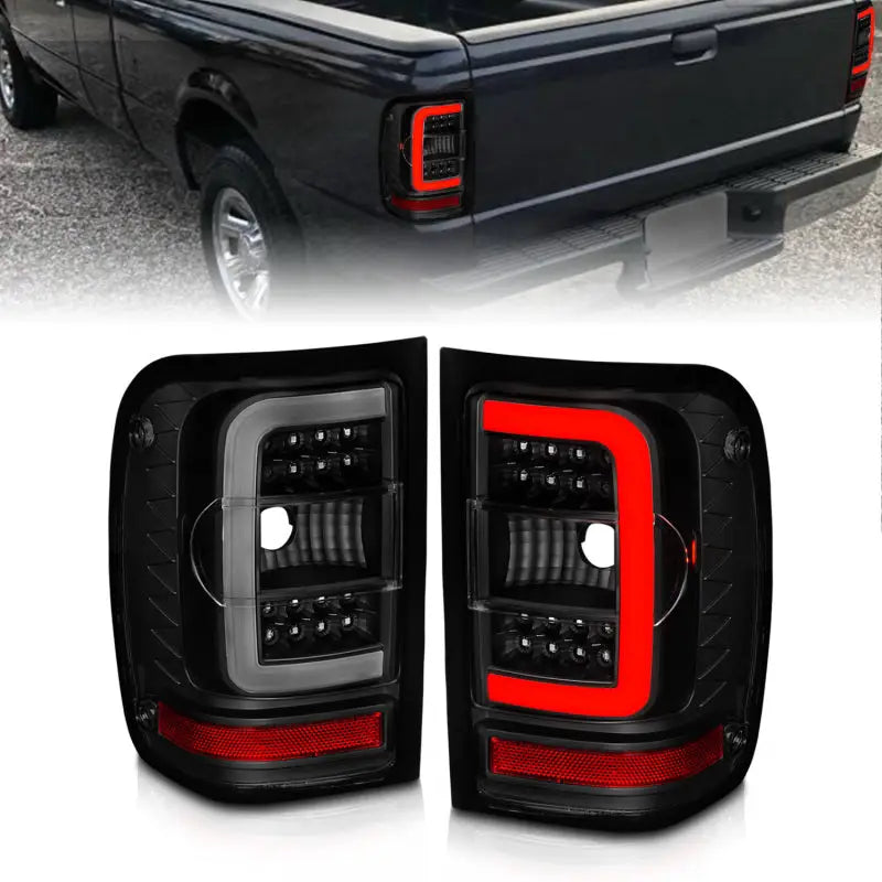 ANZO 311391 ANZO 01-11 Ford Ranger LED Taillights - Black Housing w/ Smoke Lens & Light Bar